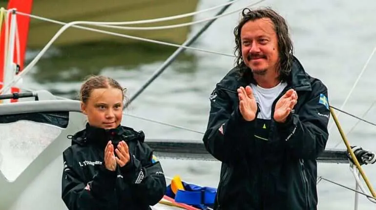 Greta Thunberg and her father Svante